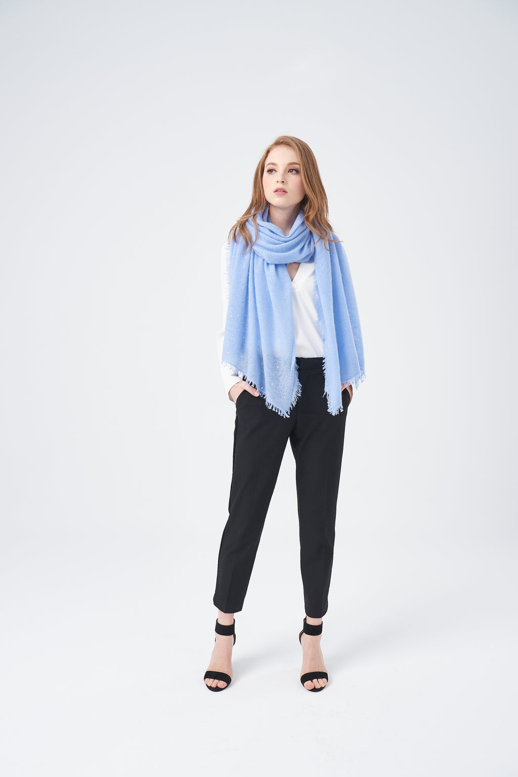 Etoile Crystal Knitted Cashmere Shawl