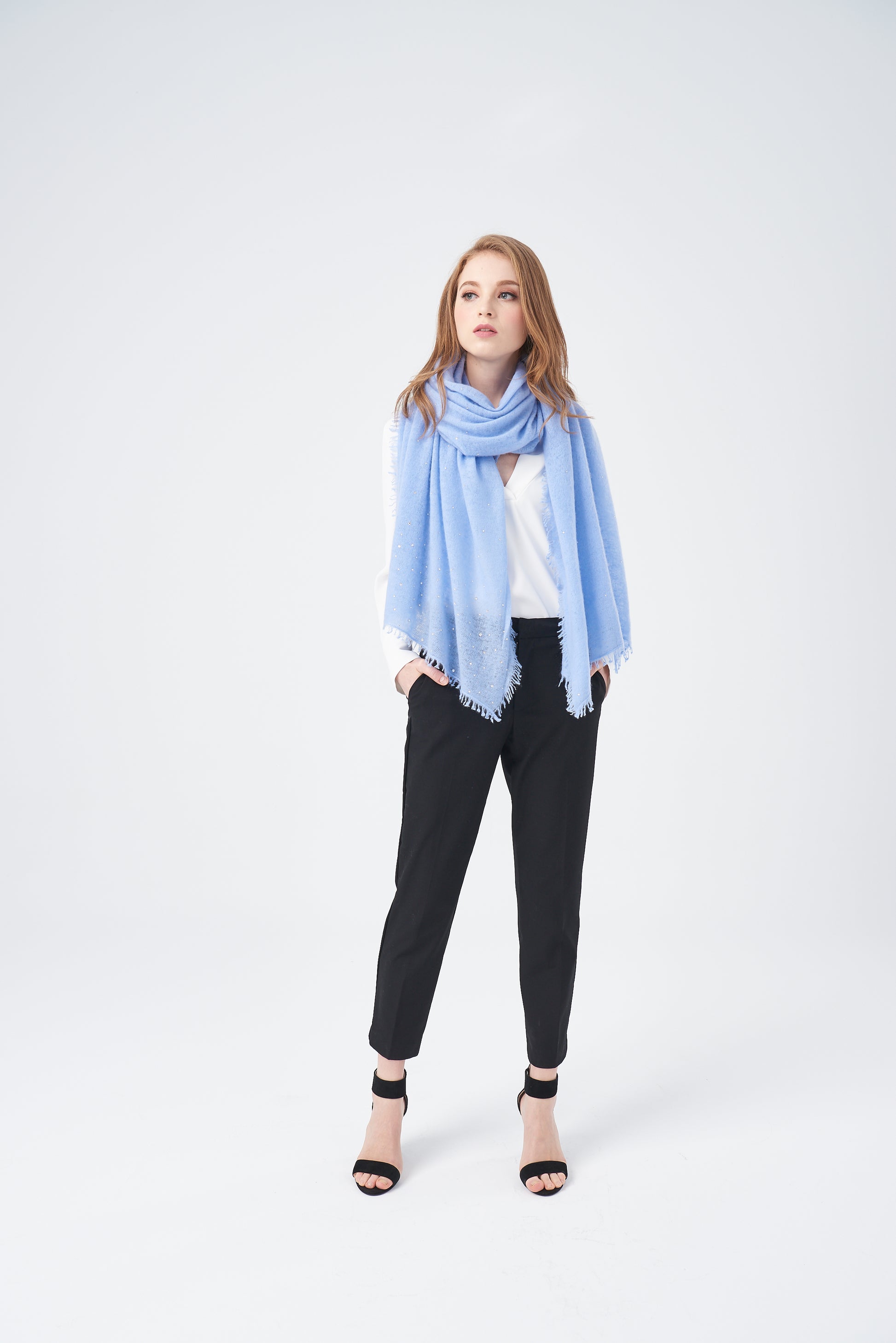 Etoile Crystal Knitted Cashmere Shawl