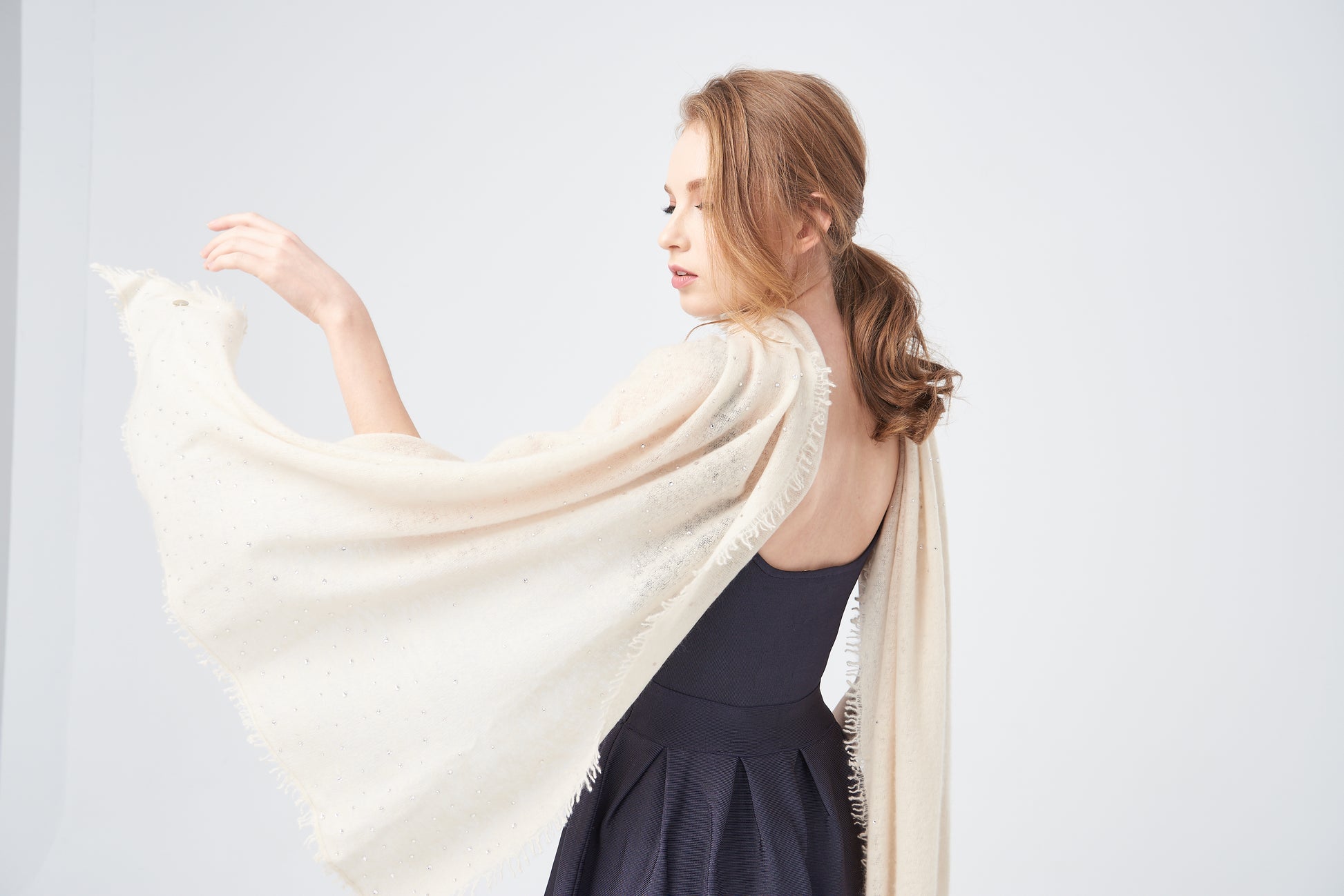 Crystal Knitted Cashmere Shawl
