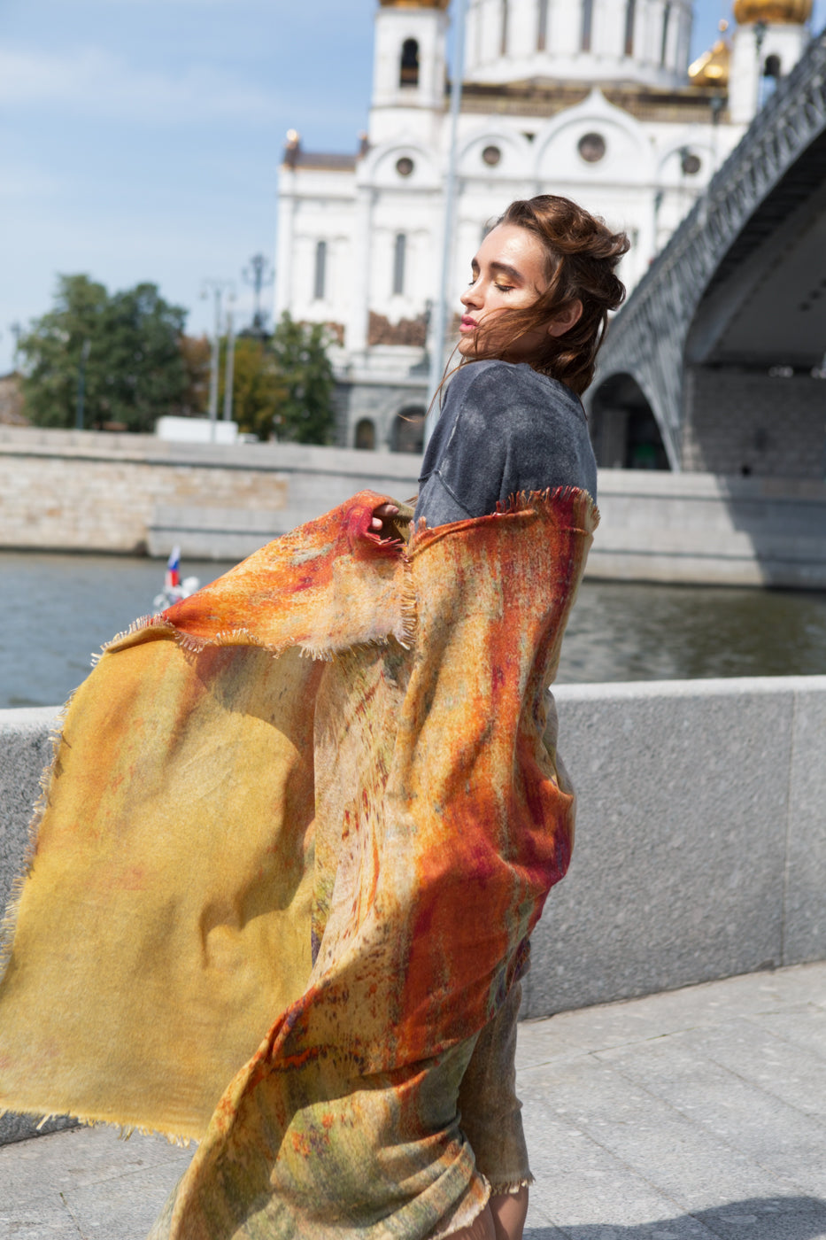 Atelier Supreme Hand-Sprayed Cashmere Shawl