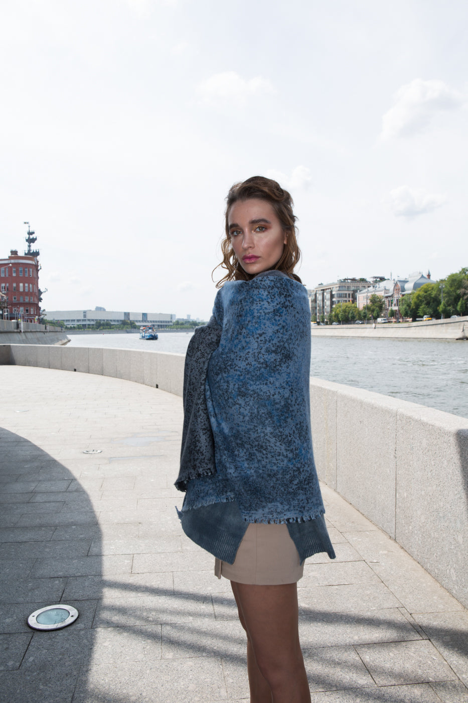 Palette Royale Spray Print Cashmere Shawl