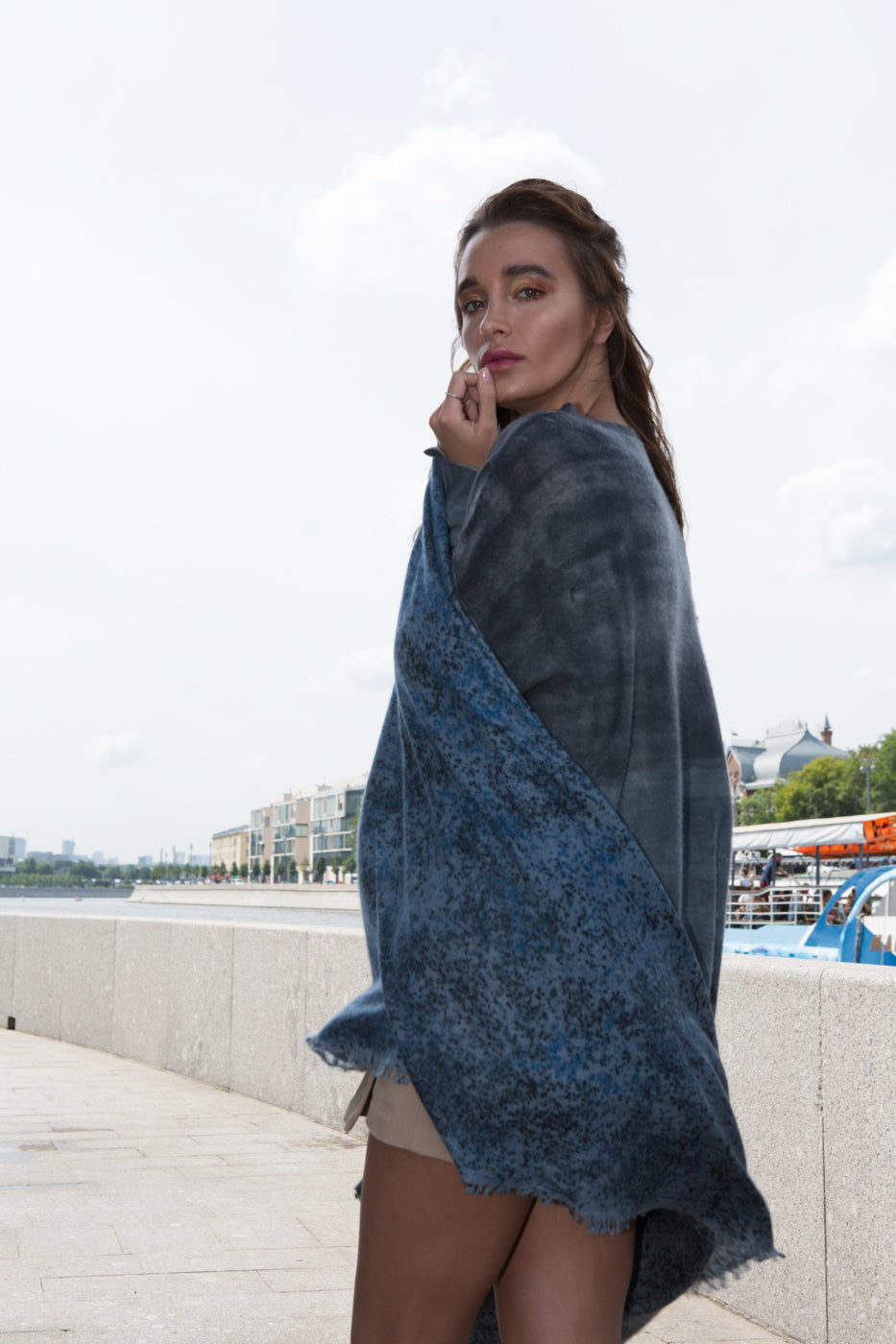 Palette Royale Spray Print Cashmere Shawl