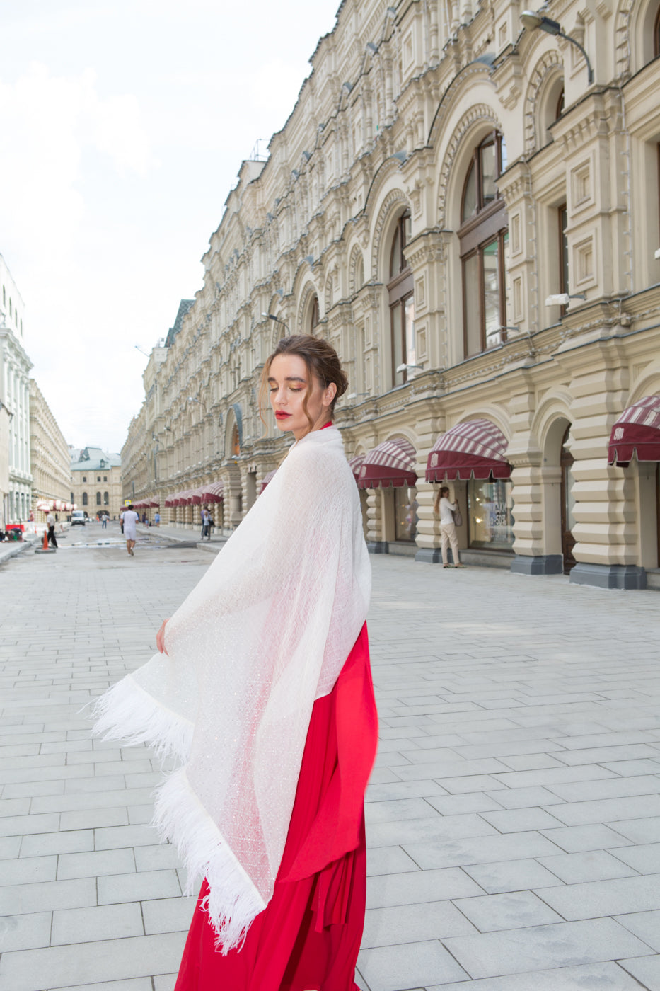 Feathered Halo Swarovski Cashmere Shawl