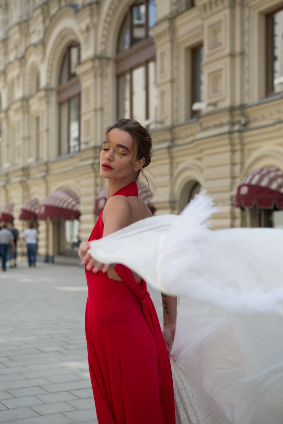Feathered Halo Swarovski Cashmere Shawl