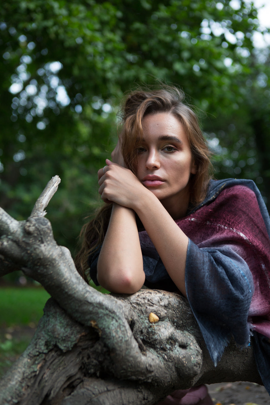 Molten Grace Hand-Sprayed Lurex-Inspired Cashmere Shawl