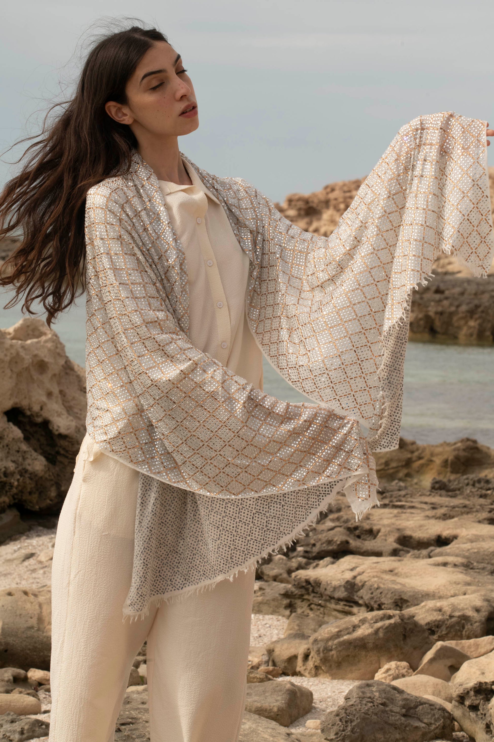 Imperial Spark Handcrafted Cashmere Shawl