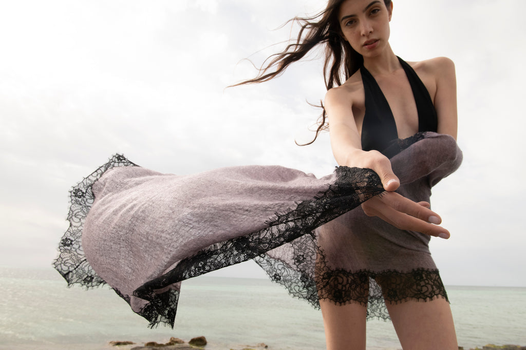 Pastel Couture Lace Cashmere Shawl
