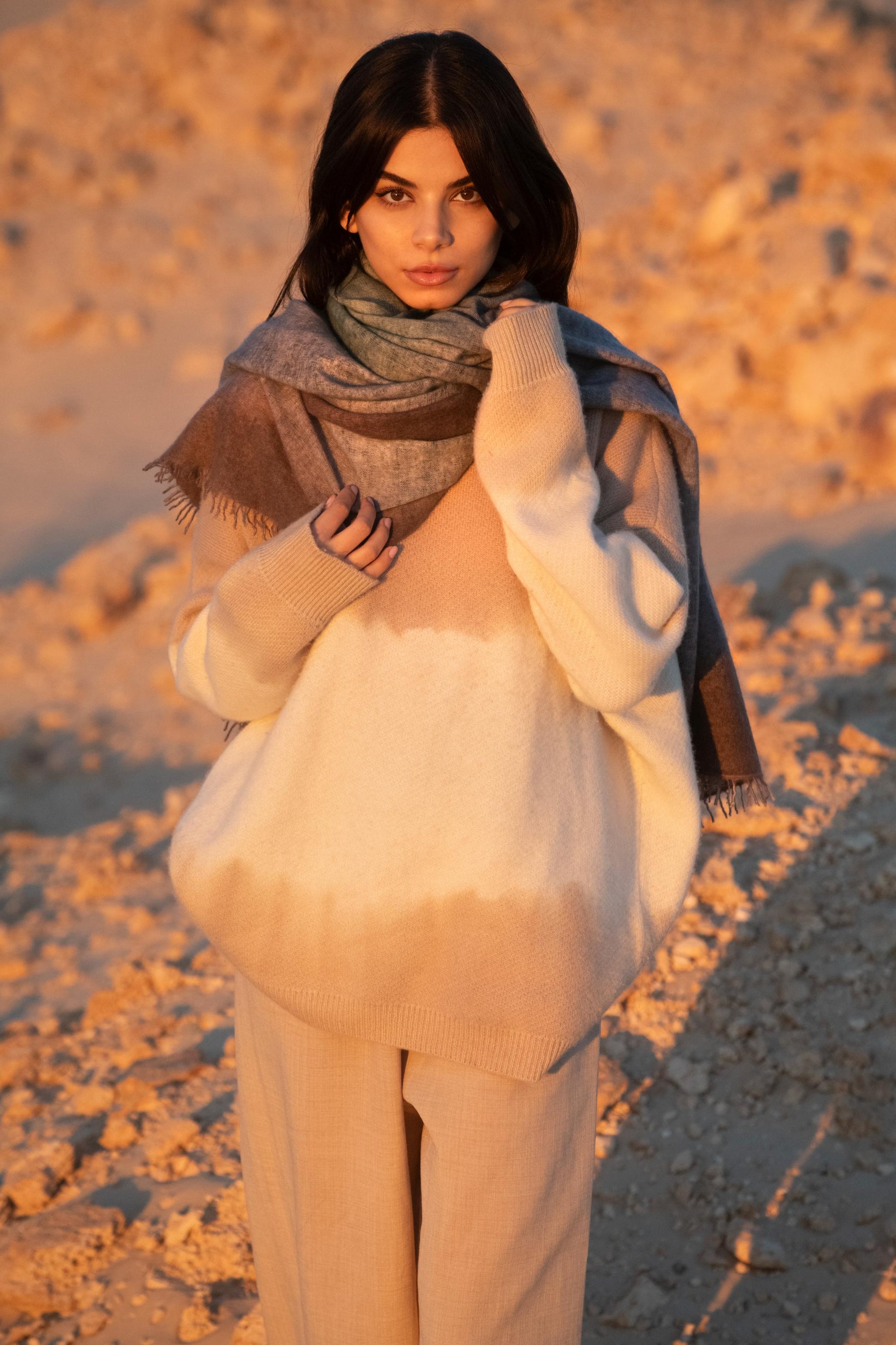 Canvas of Warmth Knitted Cashmere Shawl