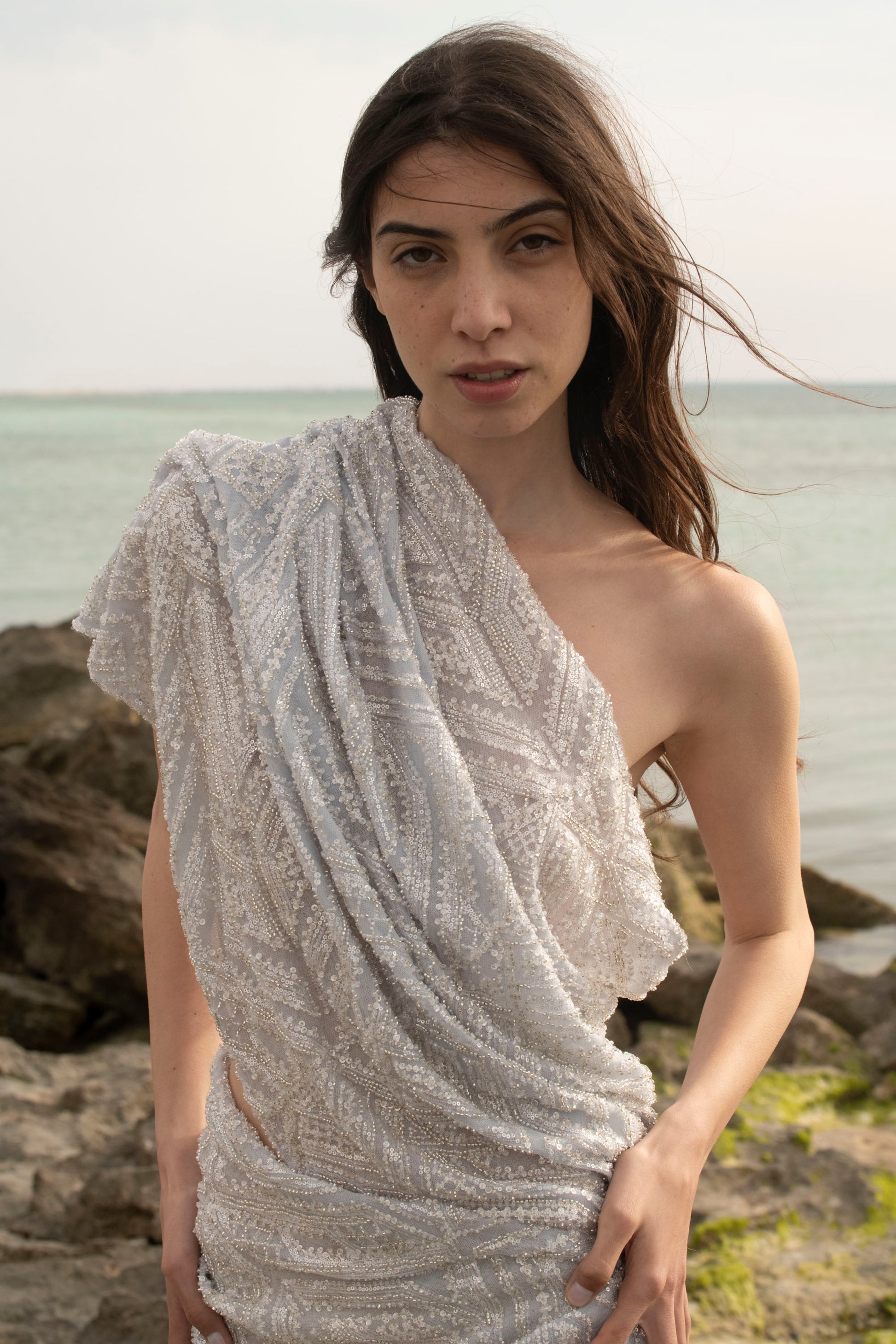 Opera Brilliance Hand-Embellished Cashmere Shawl