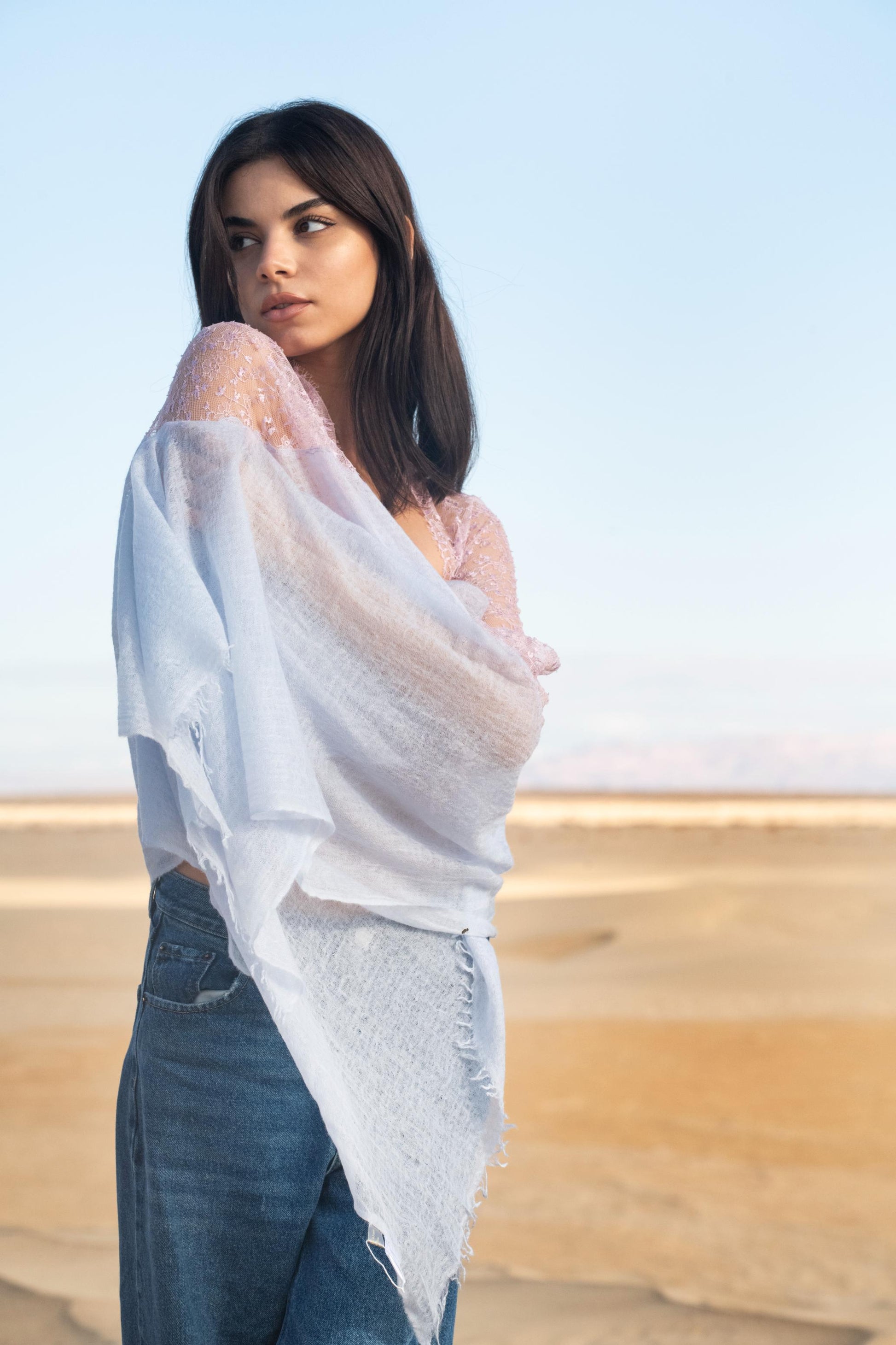 Blush Aura Signature Cashmere Shawl
