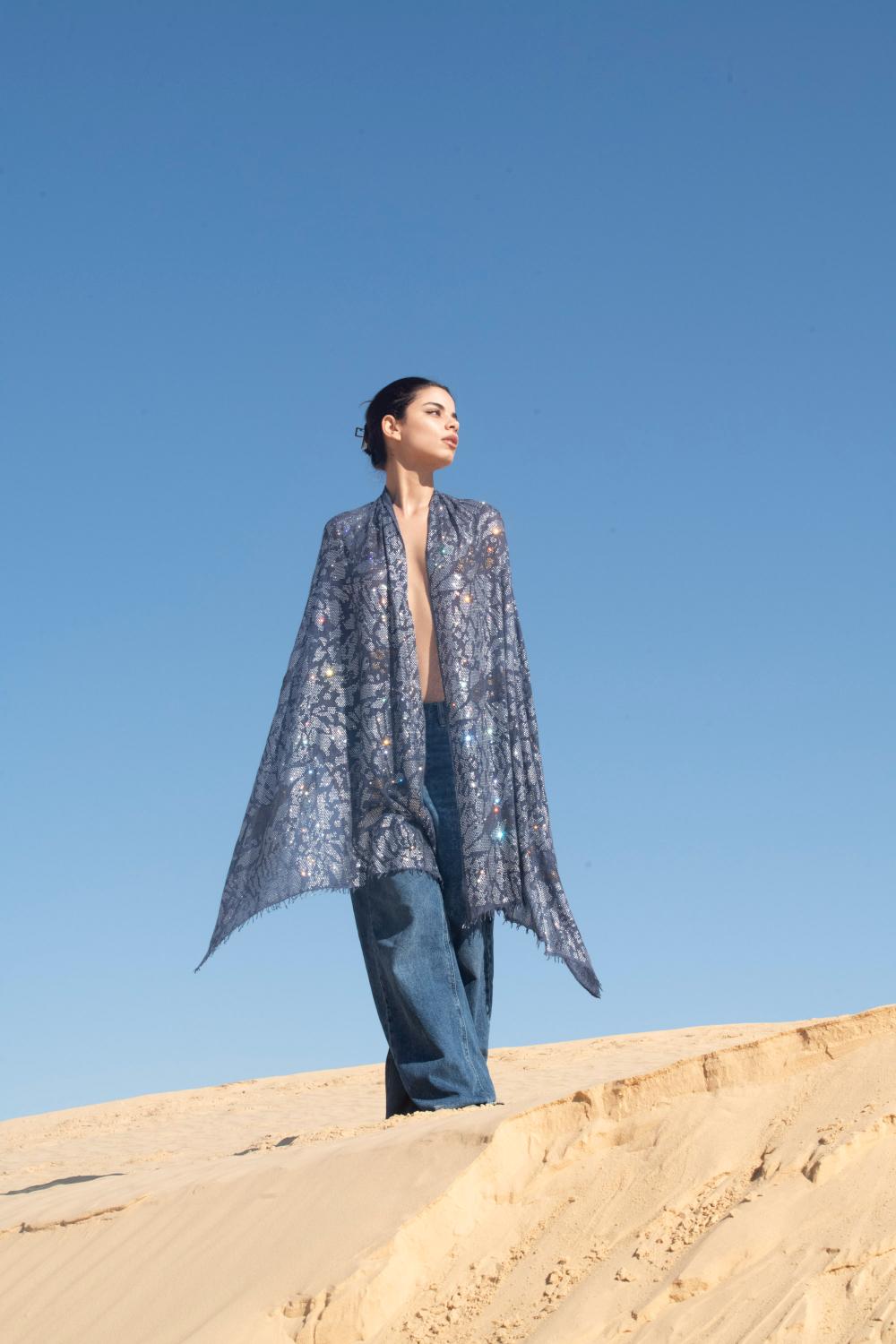 Moonbeam Jewel-Touched Cashmere Shawl