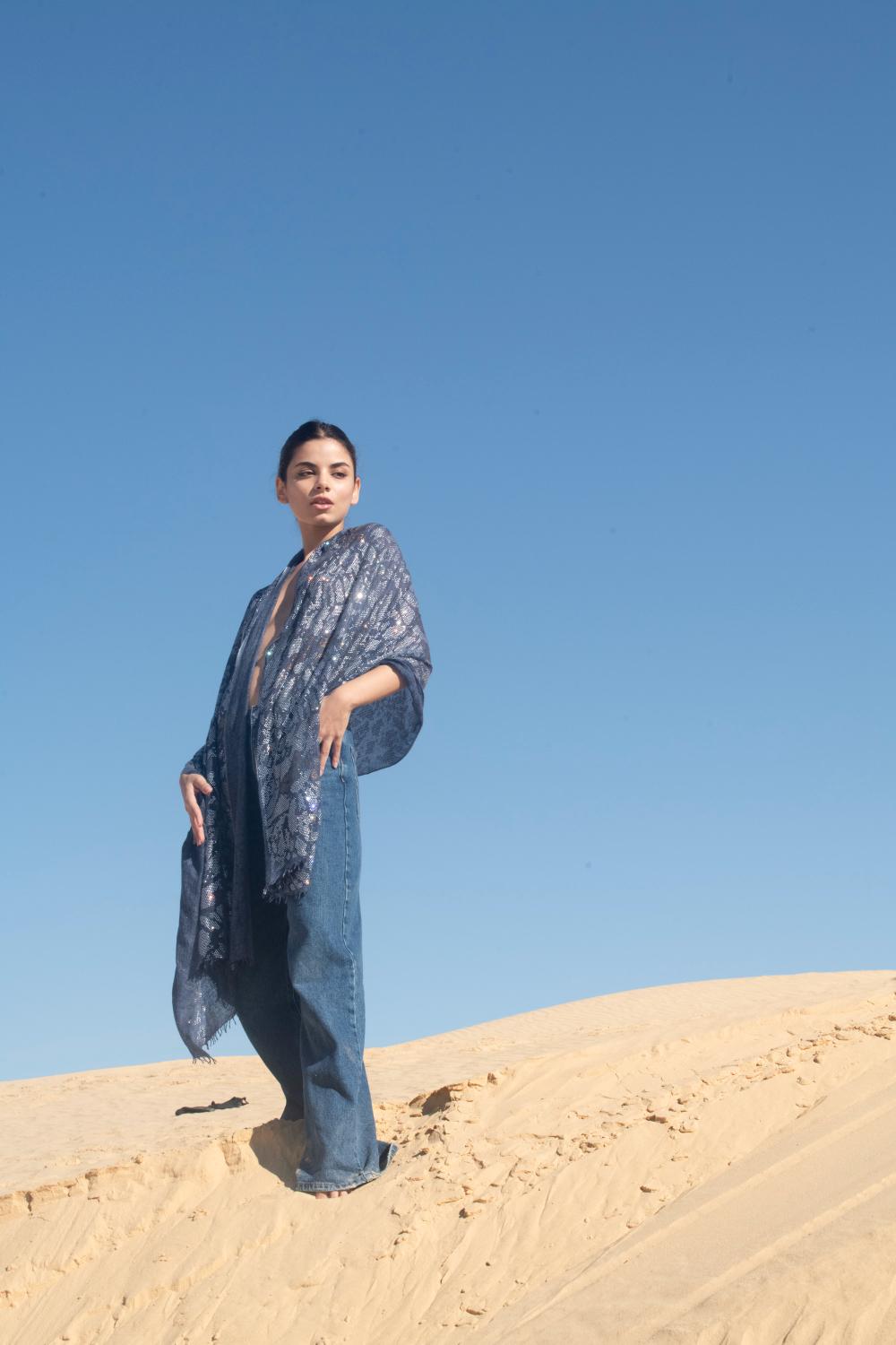 Moonbeam Jewel-Touched Cashmere Shawl