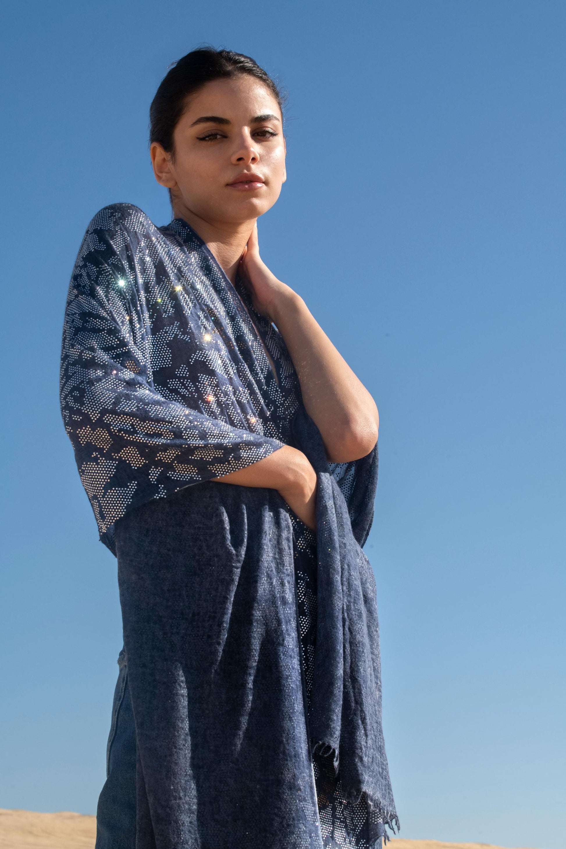 Moonbeam Jewel-Touched Cashmere Shawl