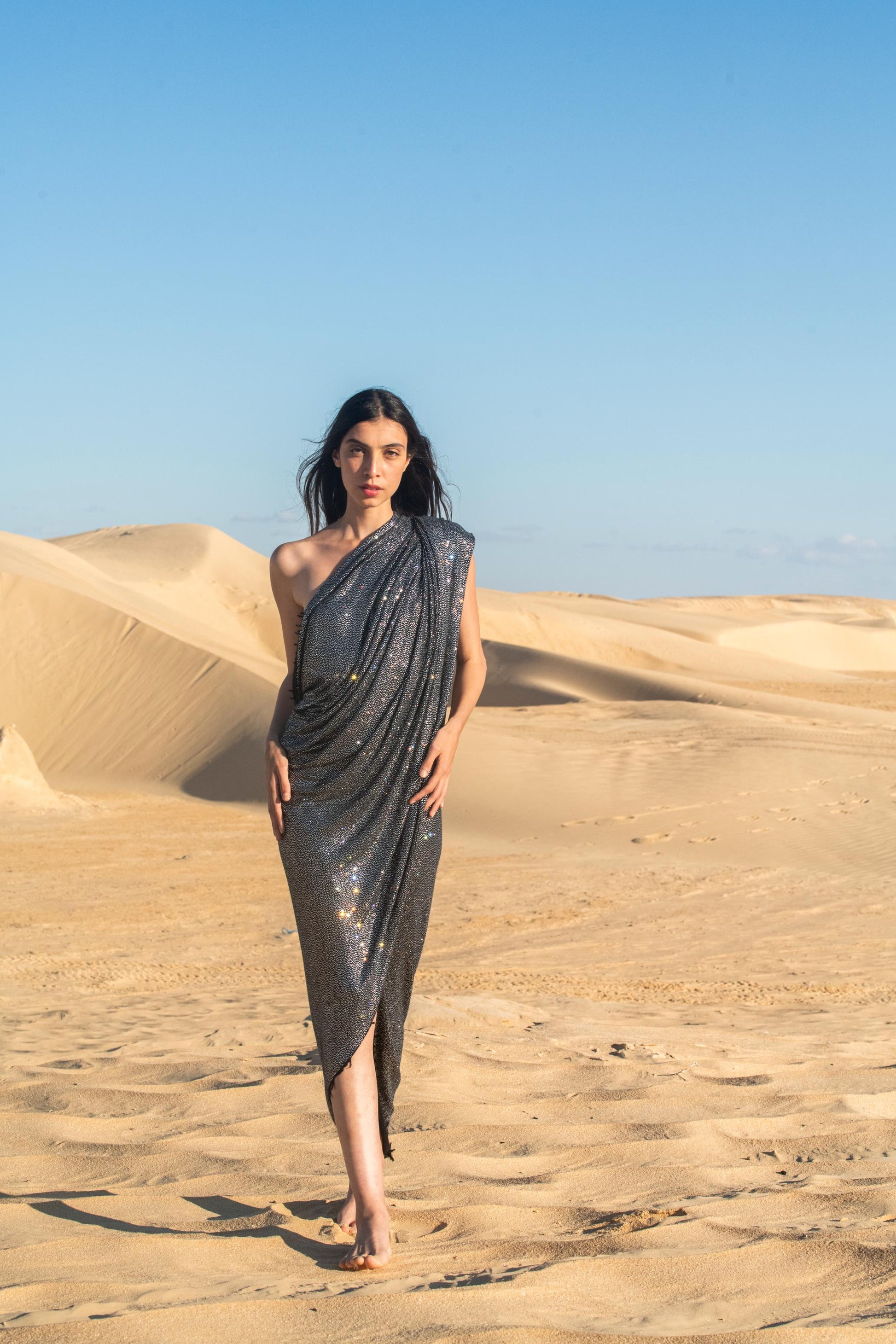 Sparkling Crystal Knitted Cashmere Shawl