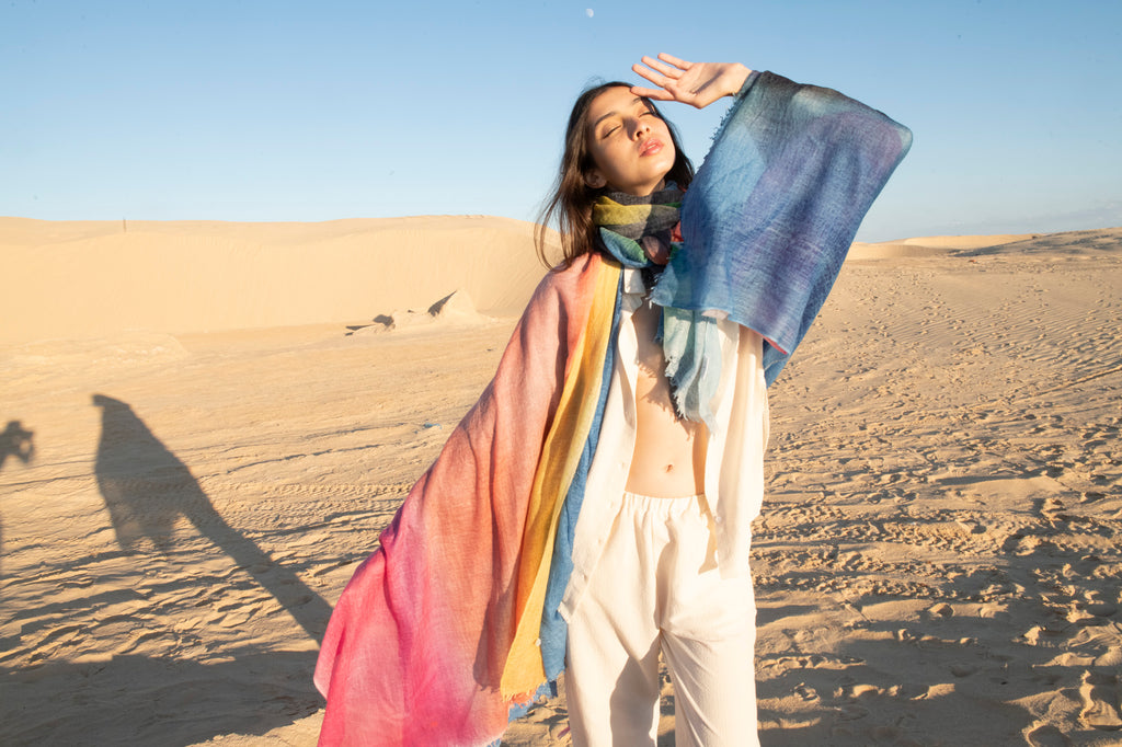 Artisan Aura Hand-Sprayed Cashmere Shawl