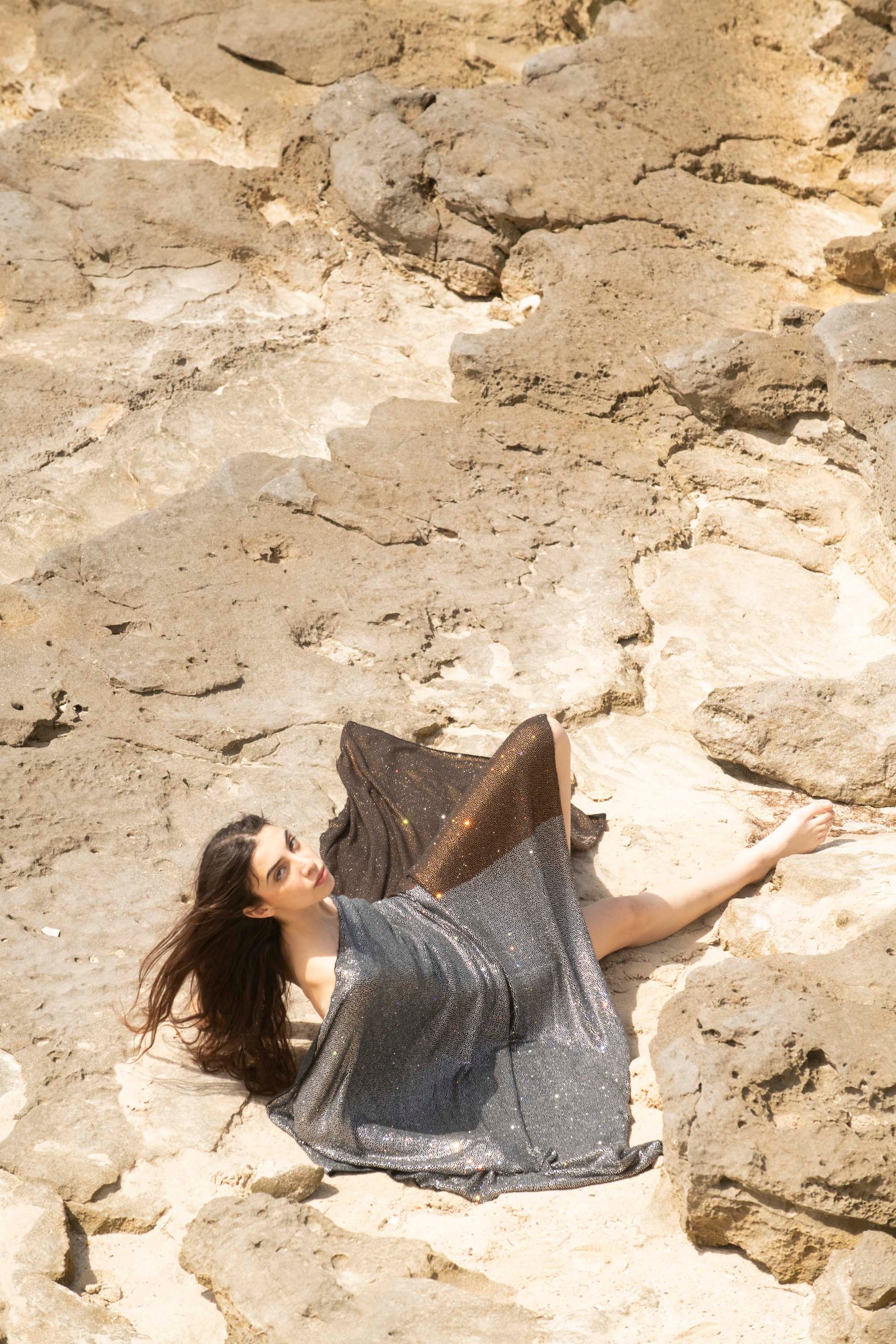 Radiant Harmony Crystal Embellished Knitted Cashmere Shawl