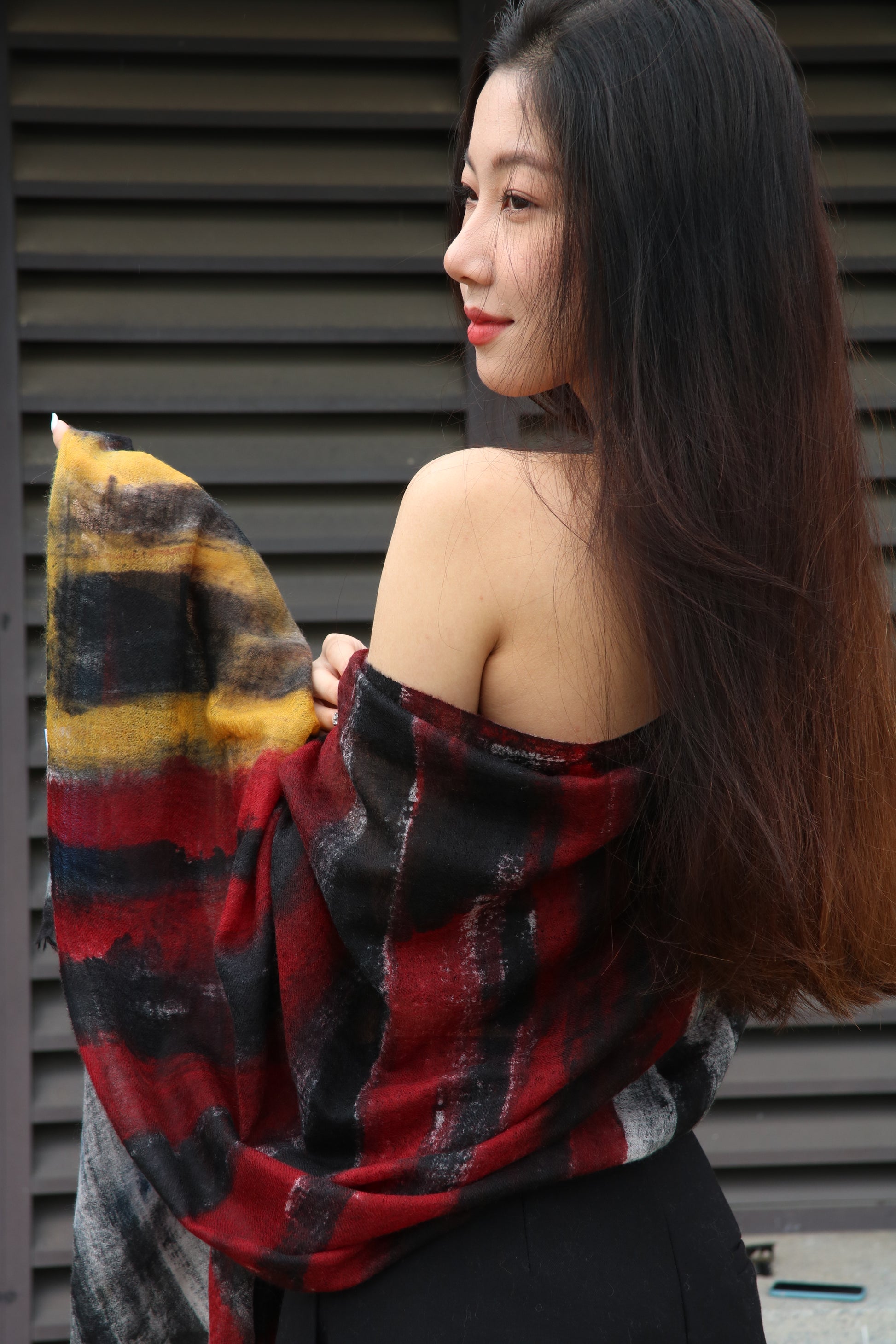 Mist Hand-Sprayed Cashmere Shawl