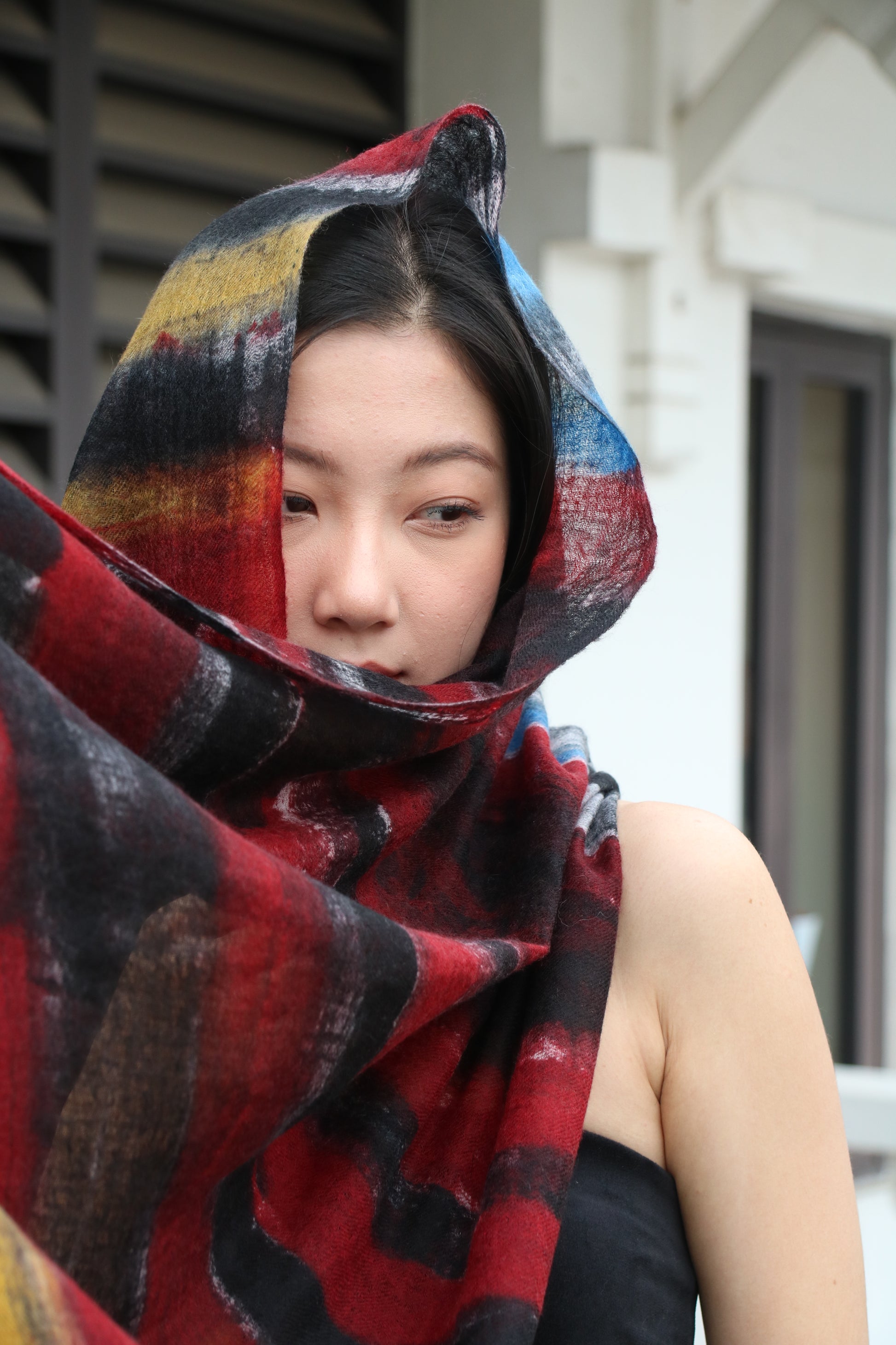 Mist Hand-Sprayed Cashmere Shawl