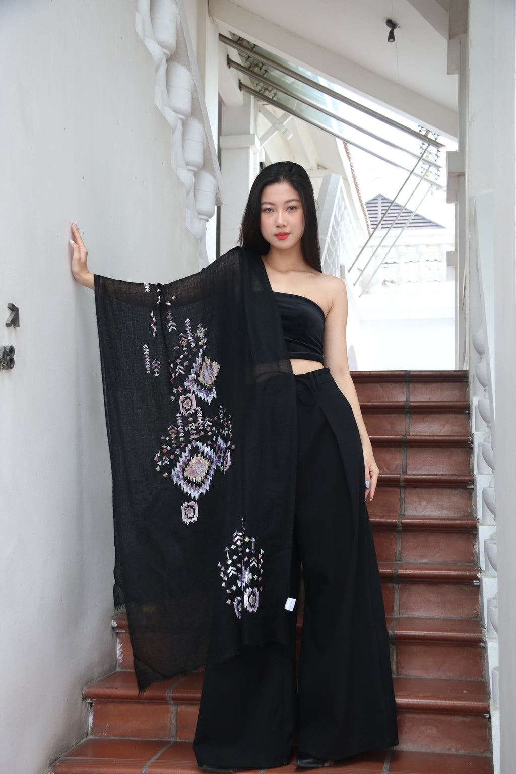Gilded Whisper Sequin Cashmere Stole