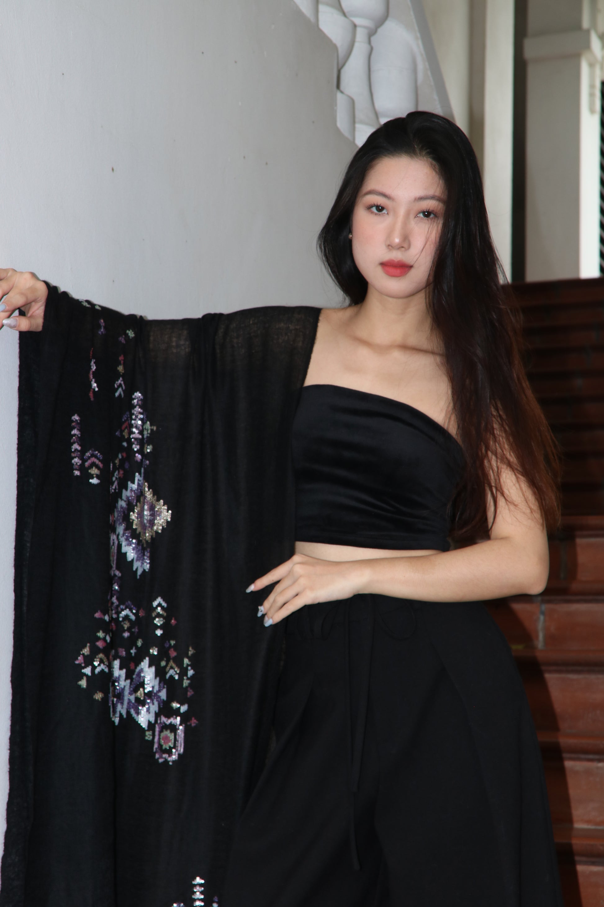 Gilded Whisper Sequined Cashmere Stole