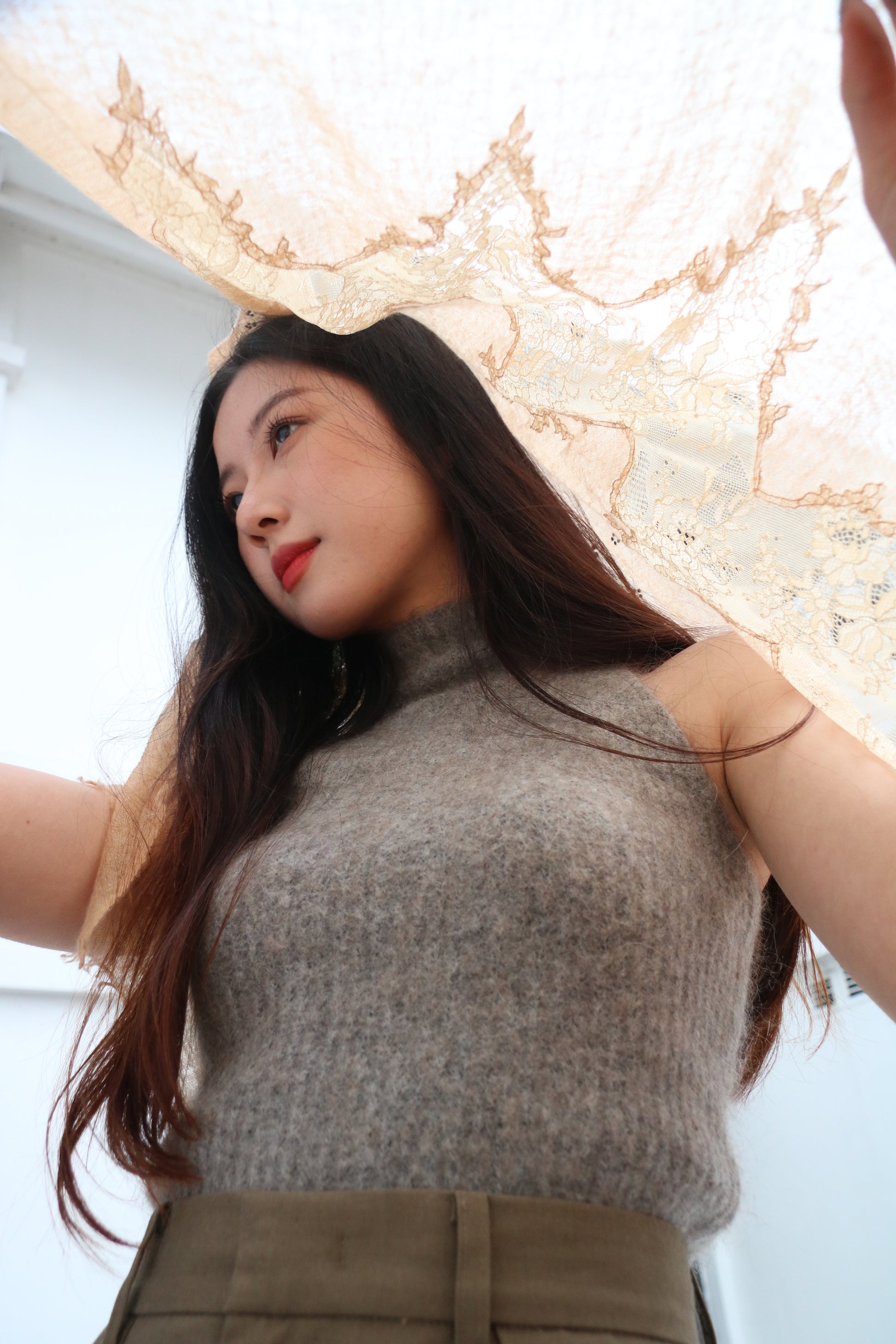 The Bespoke Lace & Crystal Cashmere Stole